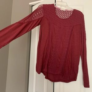 pink long sleeve shirt